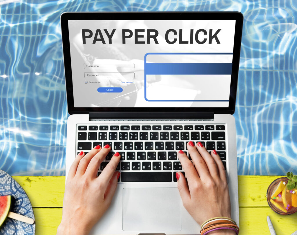 pay per click login website payment graphic concept